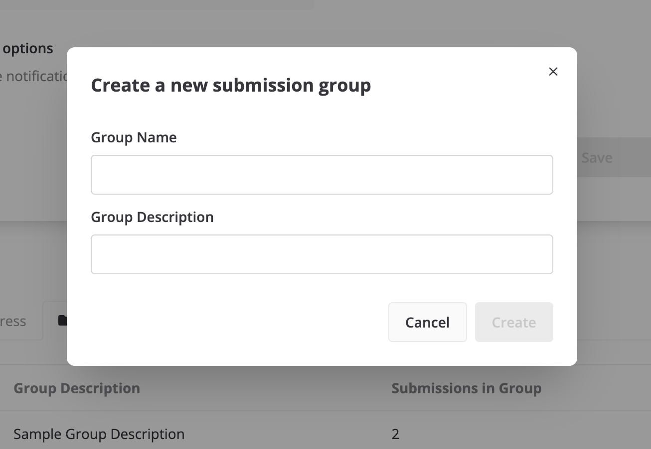 Create submission group