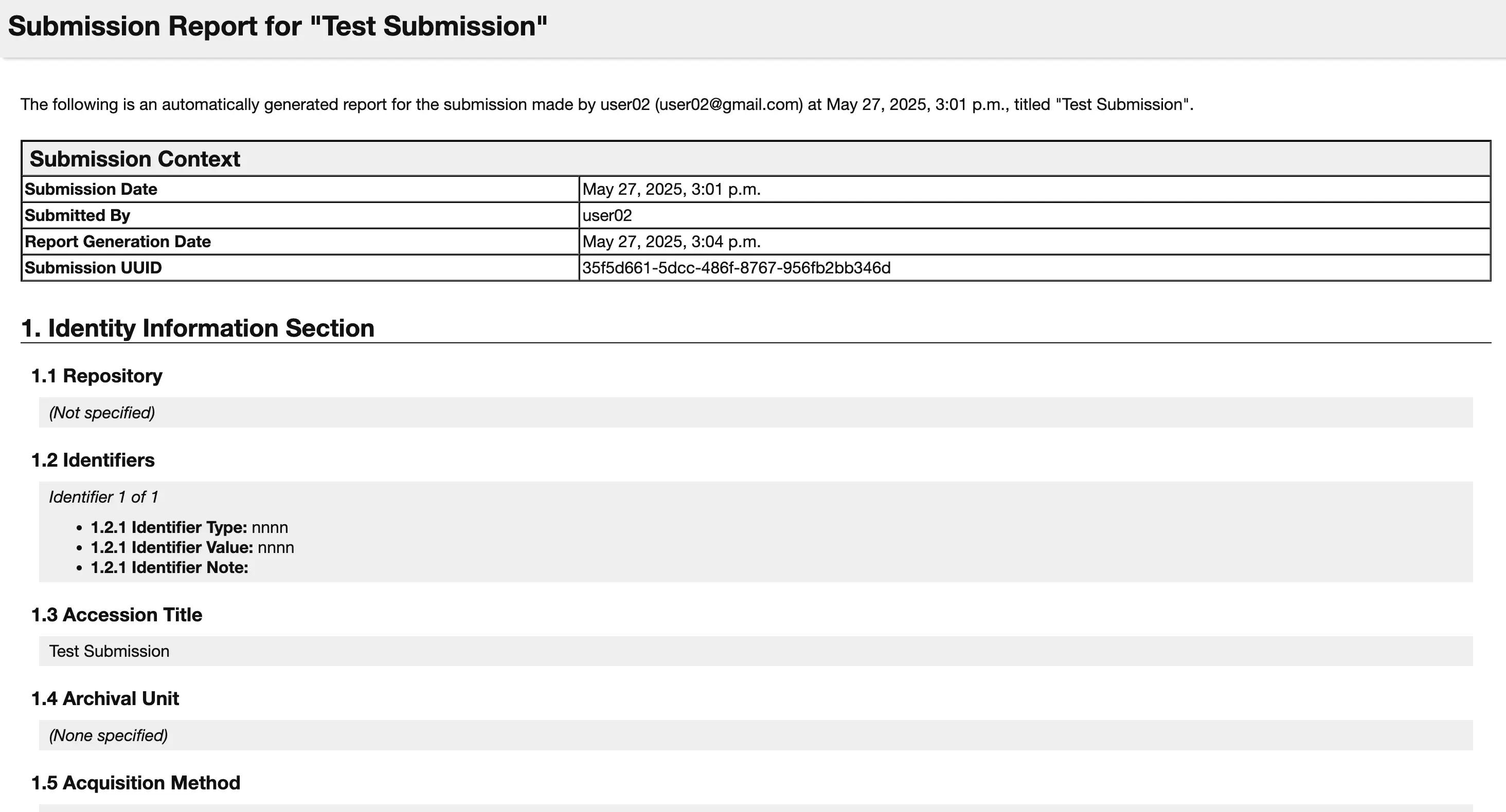 Submission details