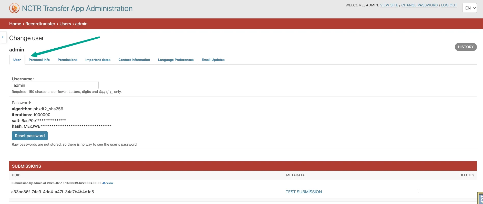 Example of fieldsets displayed as tabs in admin interface