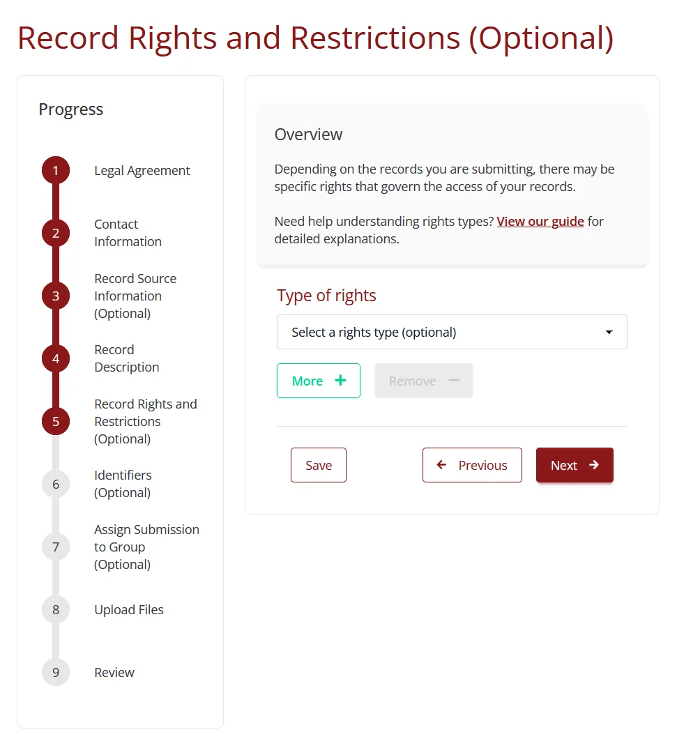 Step 5 of the submission form