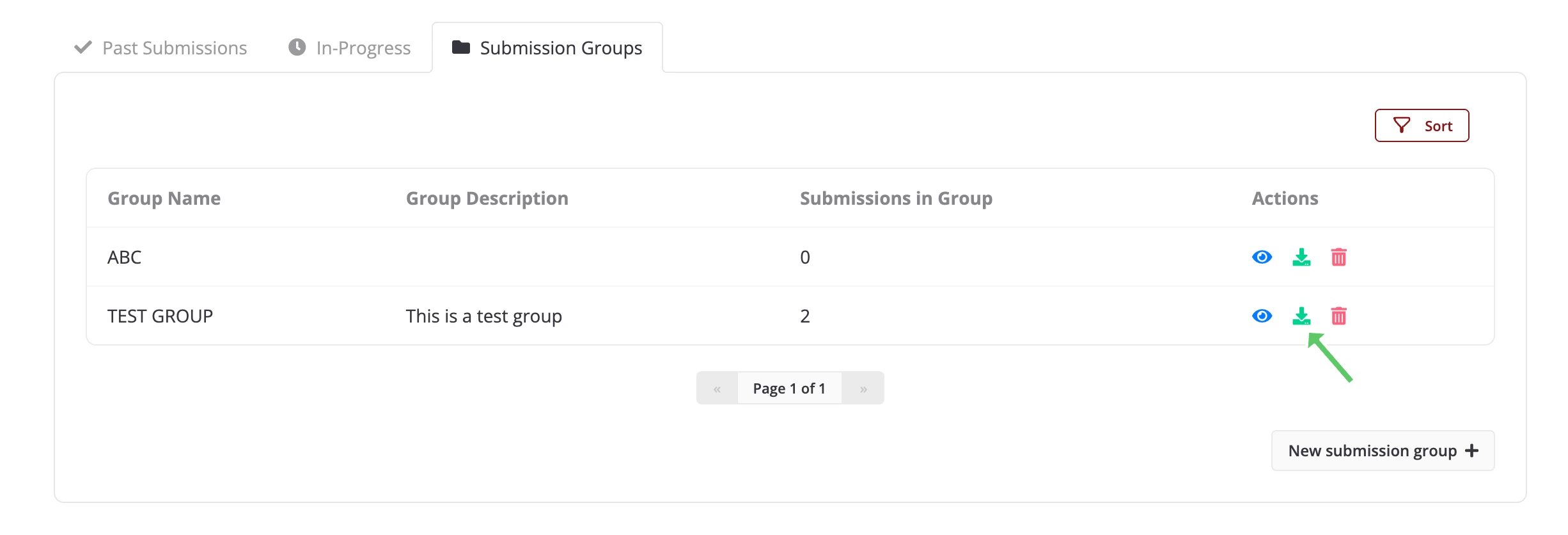 User profile submission groups download