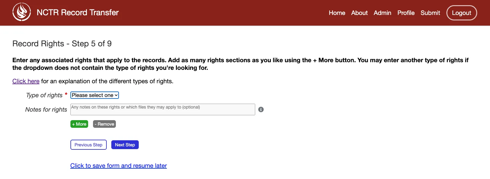 Step 5 of the submission form