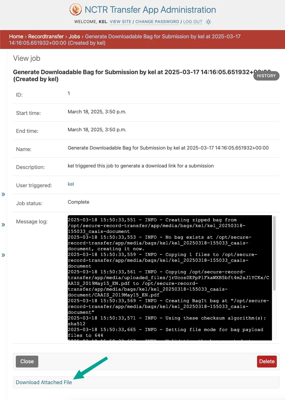 Download BagIt package