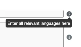 Help icons on the submission form