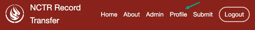 User profile on the navigation bar