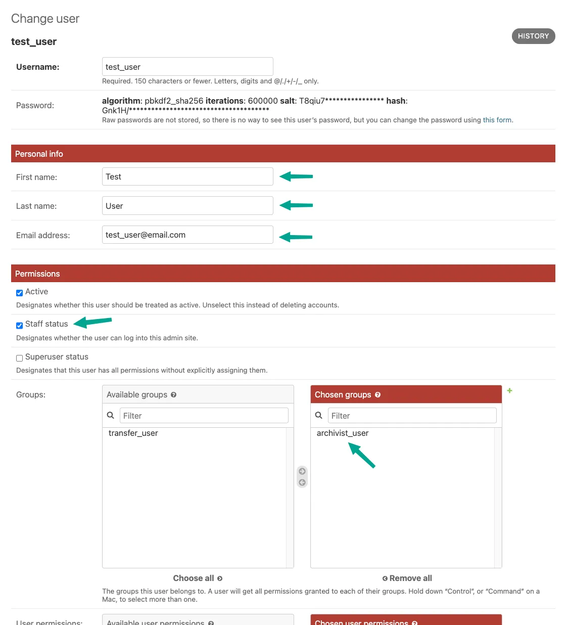 Adding extra information to user object