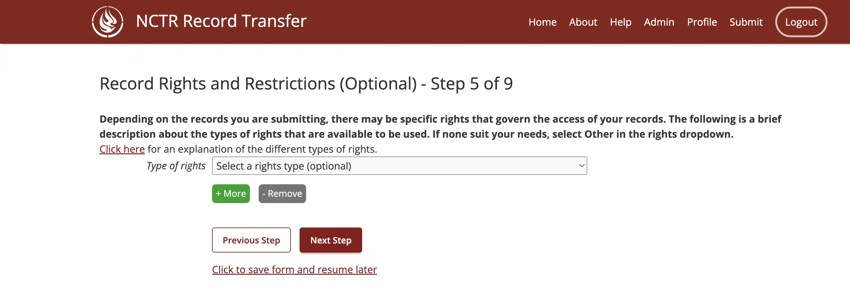 Step 5 of the submission form