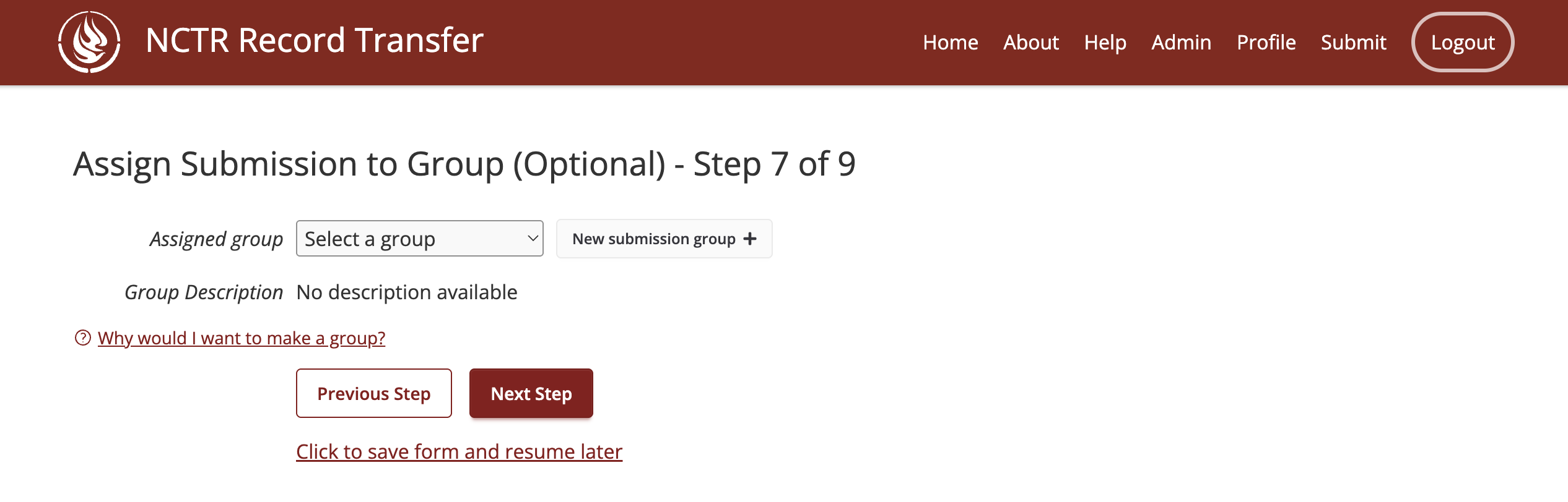 Step 7 of the submission form