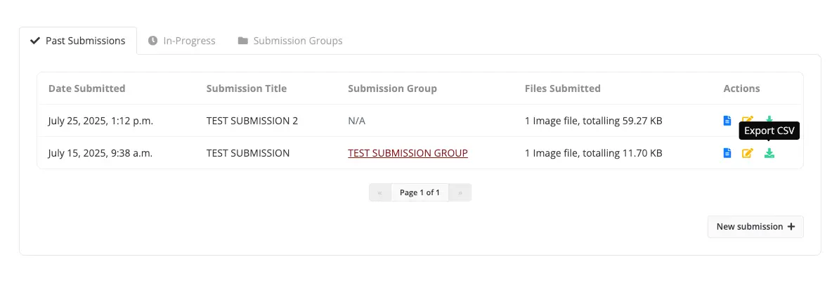 User profile past submissions download icon