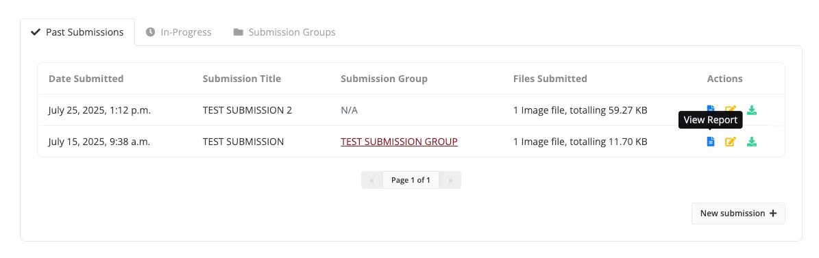 User profile past submissions file icon