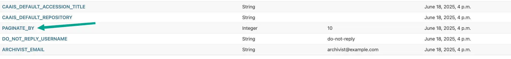 Site Setting Admin page in admin app
