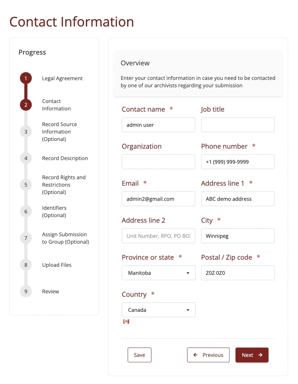 Auto Populate step 2 of submission form