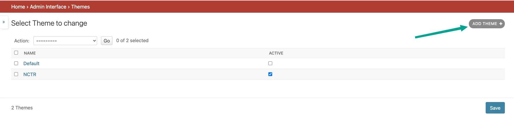 Add new theme button
