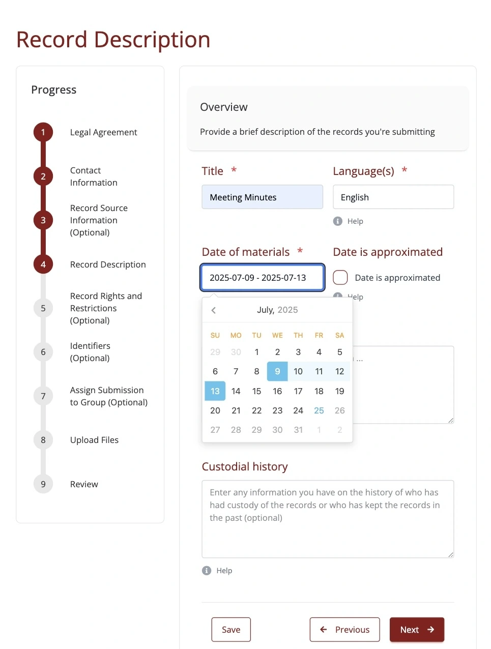 Step 4 of the submission form