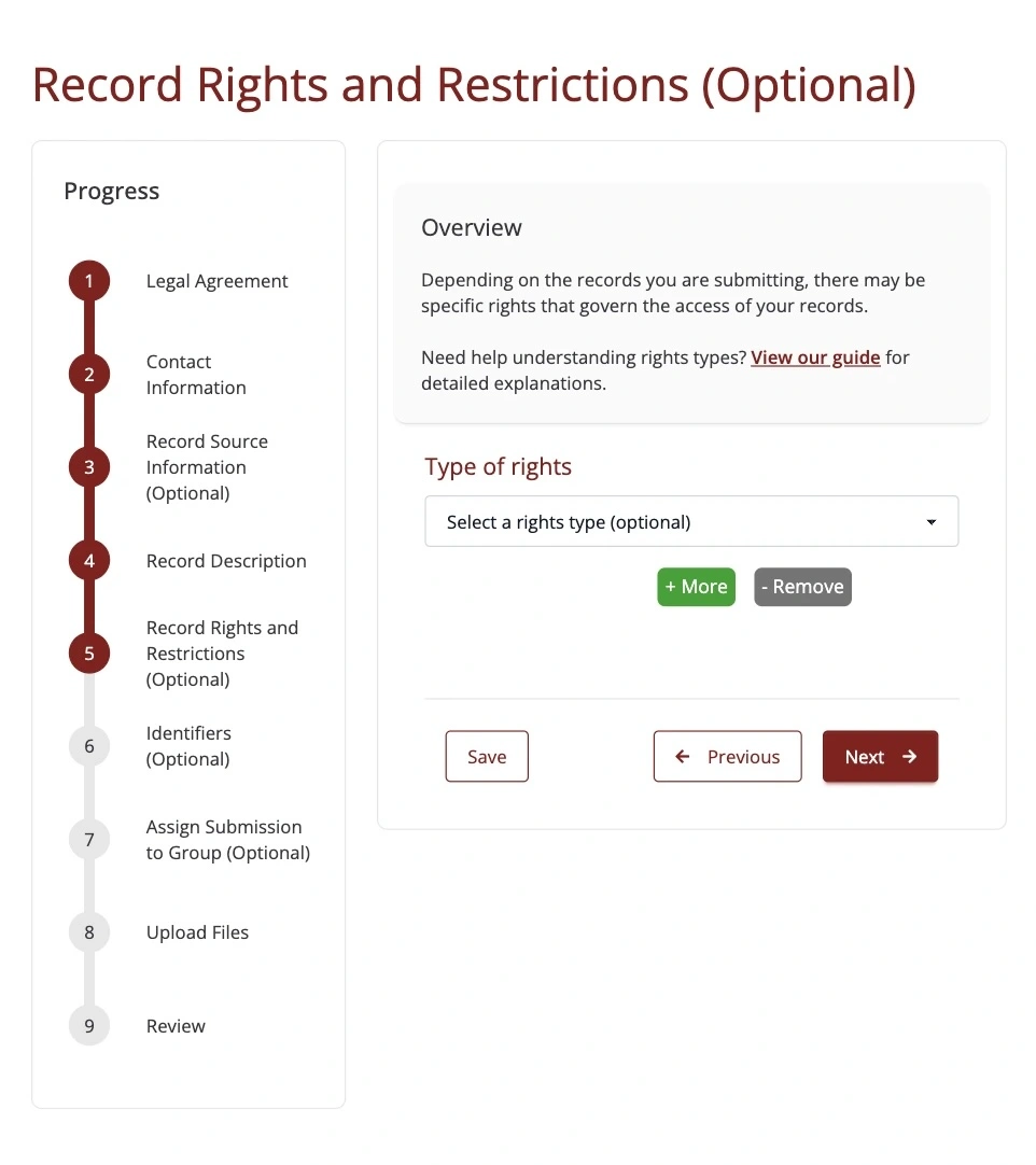 Step 5 of the submission form