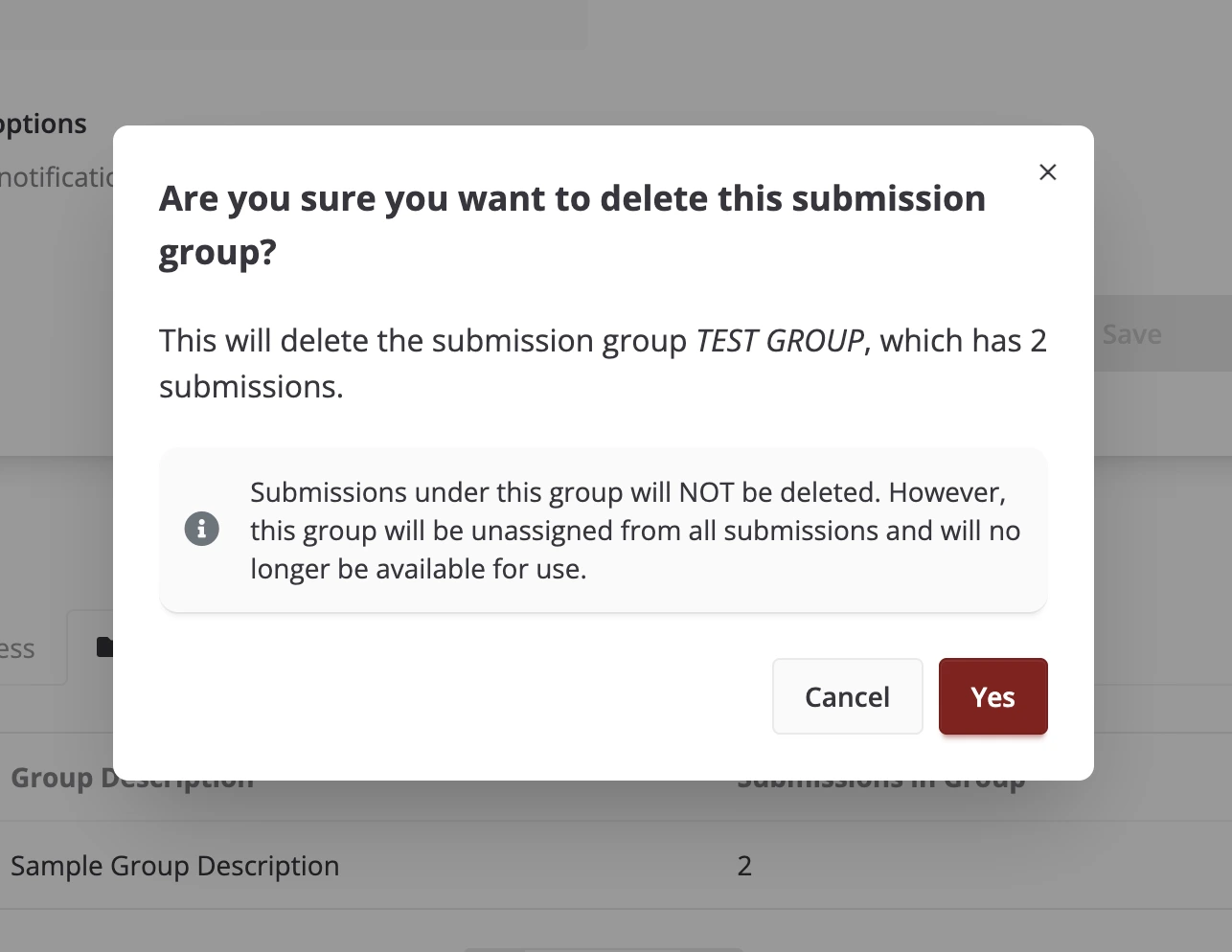 User profile submission groups