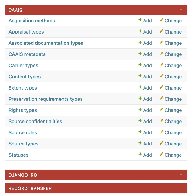 Admin theme collapsable app sections
