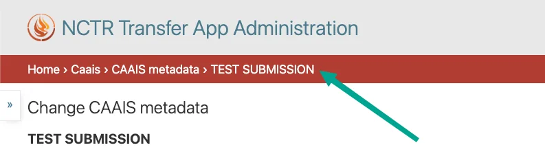Example of breadcrumbs styling in admin interface