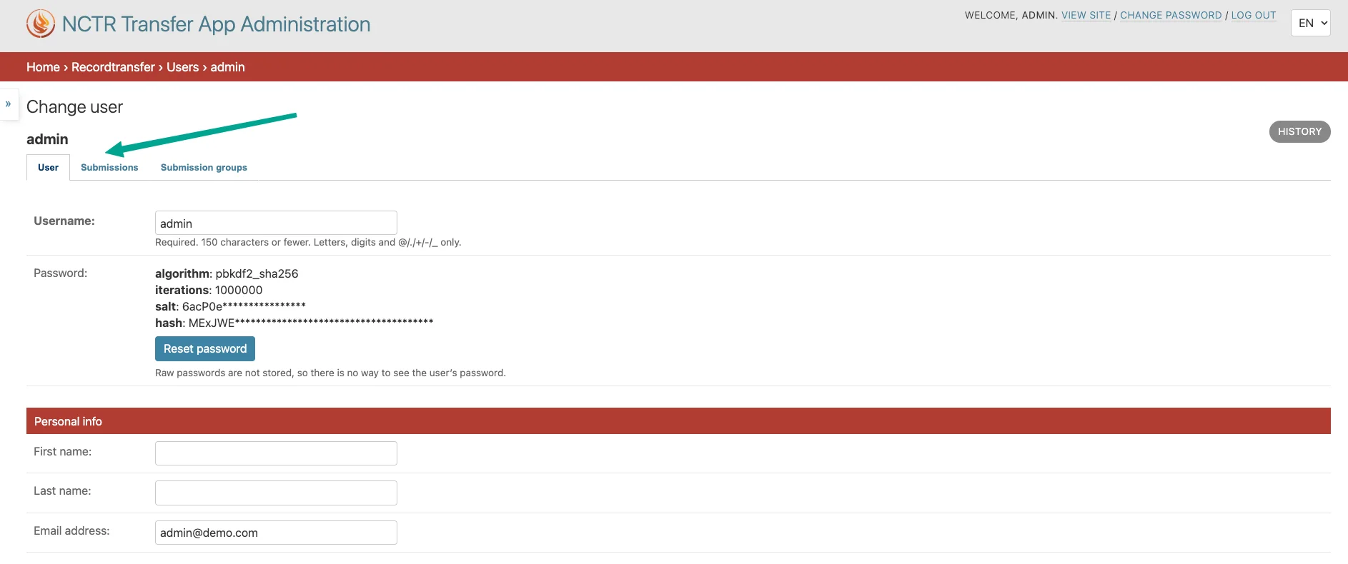 Example of inline forms displayed as tabs in admin interface