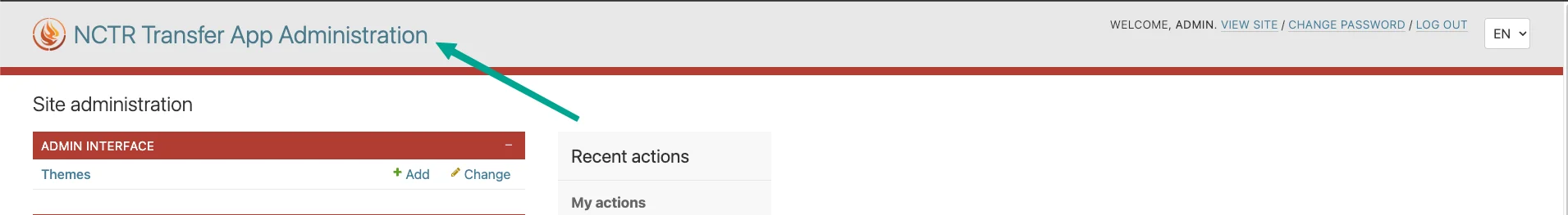 Admin theme title configuration