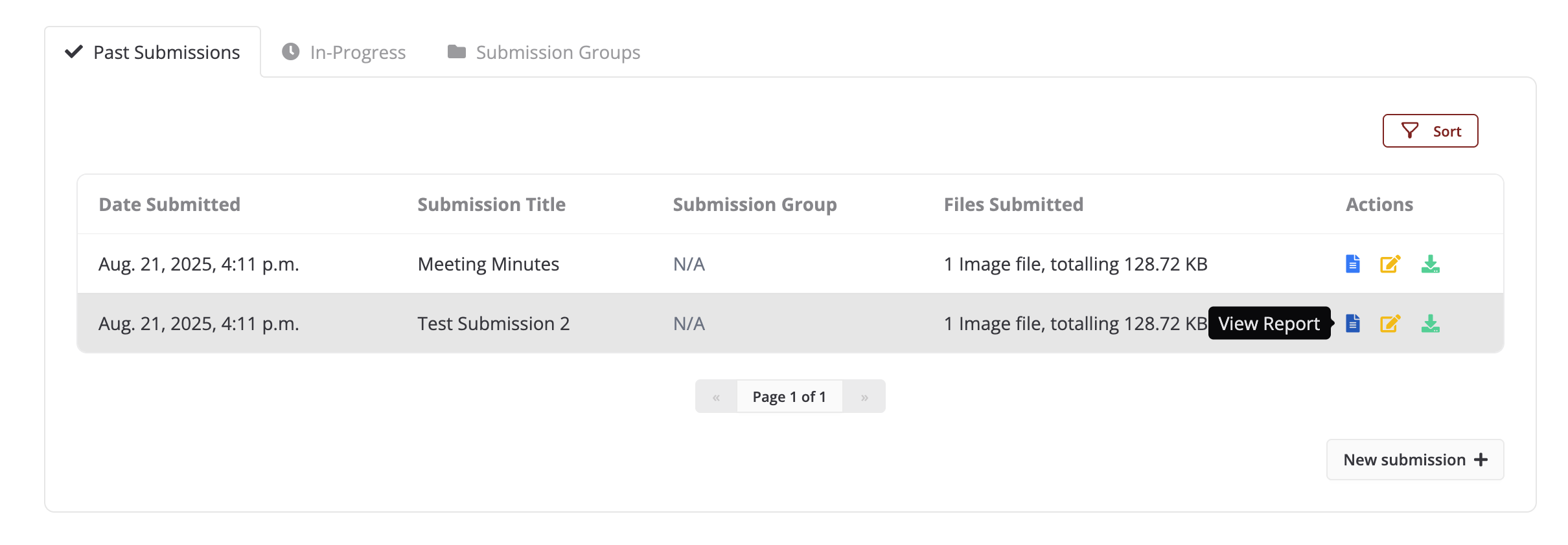 User profile past submissions file icon